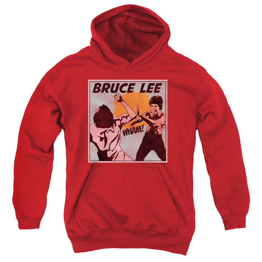 BRUCE LEE/COMIC PANEL - YOUTH PULLOVER HOODIE - RED