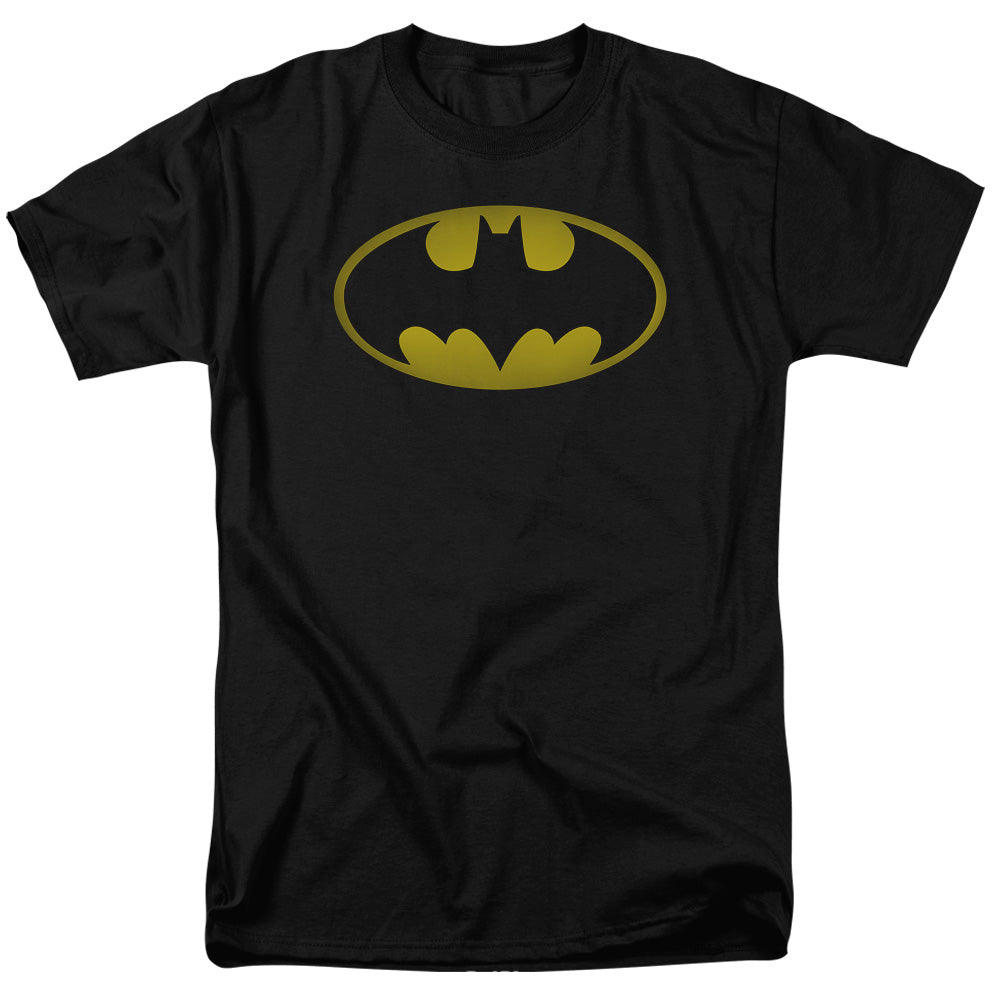 BATMAN/WASHED BAT LOGO - S/S ADULT 18/1 - BLACK