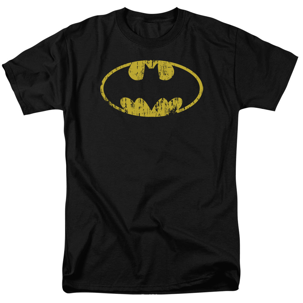 BATMAN/CLASSIC LOGO DISTRESSED - S/S ADULT 18/1 - BLACK