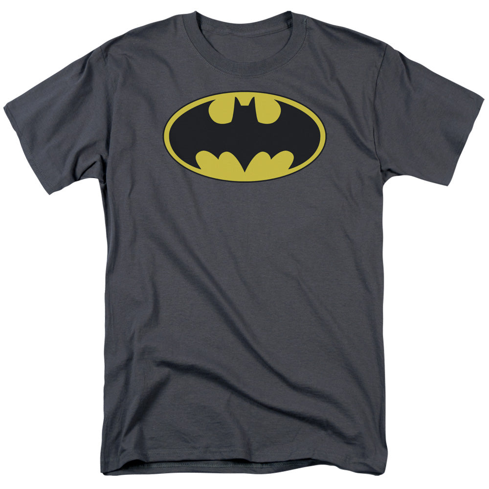 BATMAN/CLASSIC BAT LOGO - S/S ADULT 18/1 - CHARCOAL