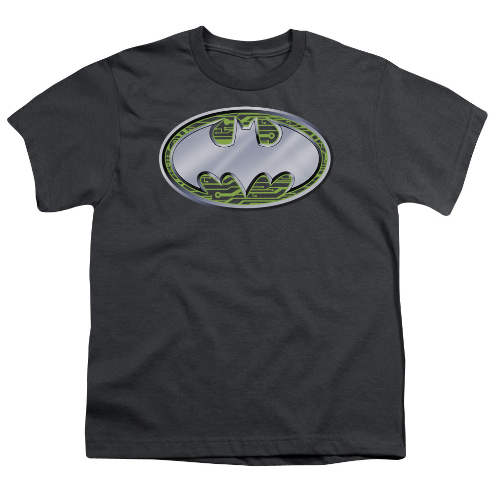 BATMAN/CIRCUITS LOGO - S/S YOUTH 18/1 - CHARCOAL