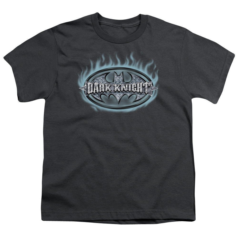 BATMAN/DARK KNIGHT STEEL SHIELD - S/S YOUTH 18/1 - CHARCOAL