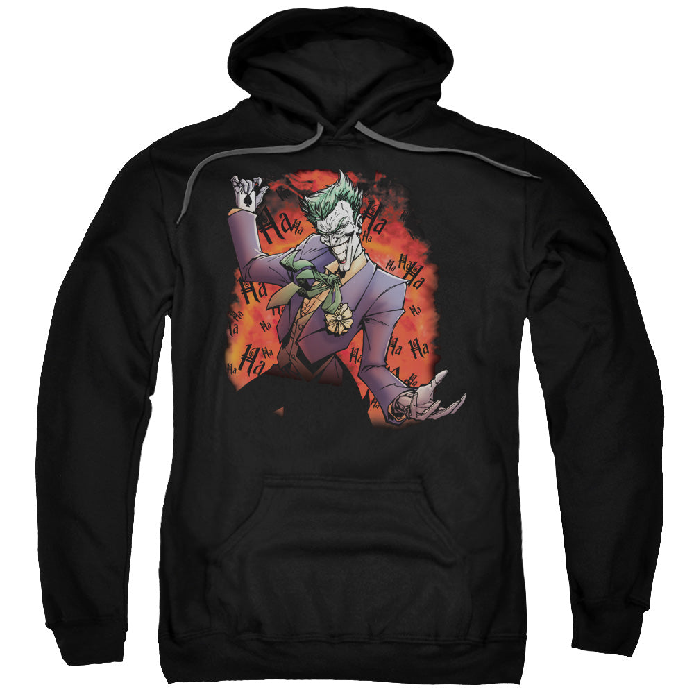 BATMAN/JOKERS AVE - ADULT PULLOVER HOODIE - BLACK