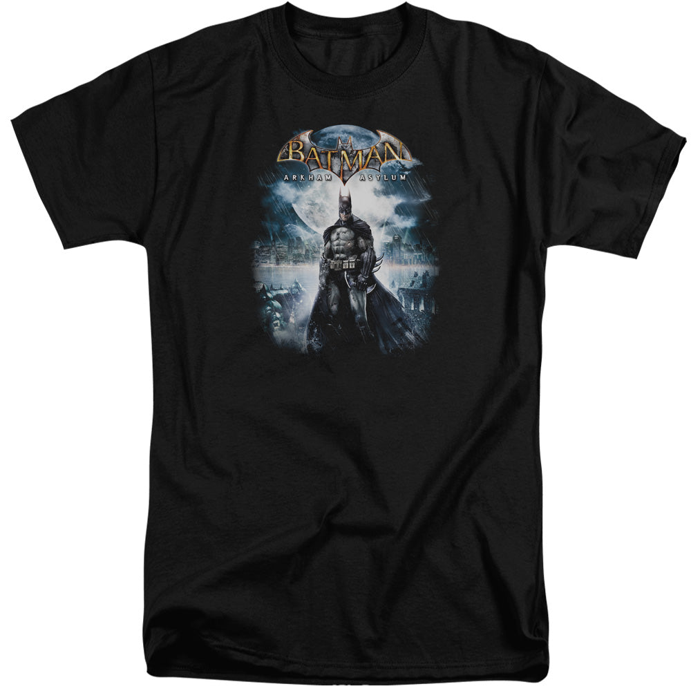 BATMAN ARKHAM ASYLUM/GAME COVER - S/S ADULT TALL 18/1 - BLACK