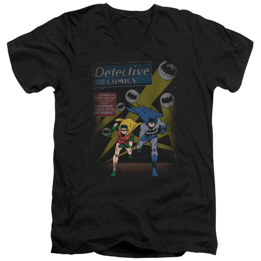 BATMAN/DYNAMIC DUO - S/S ADULT V-NECK 30/1-BLACK