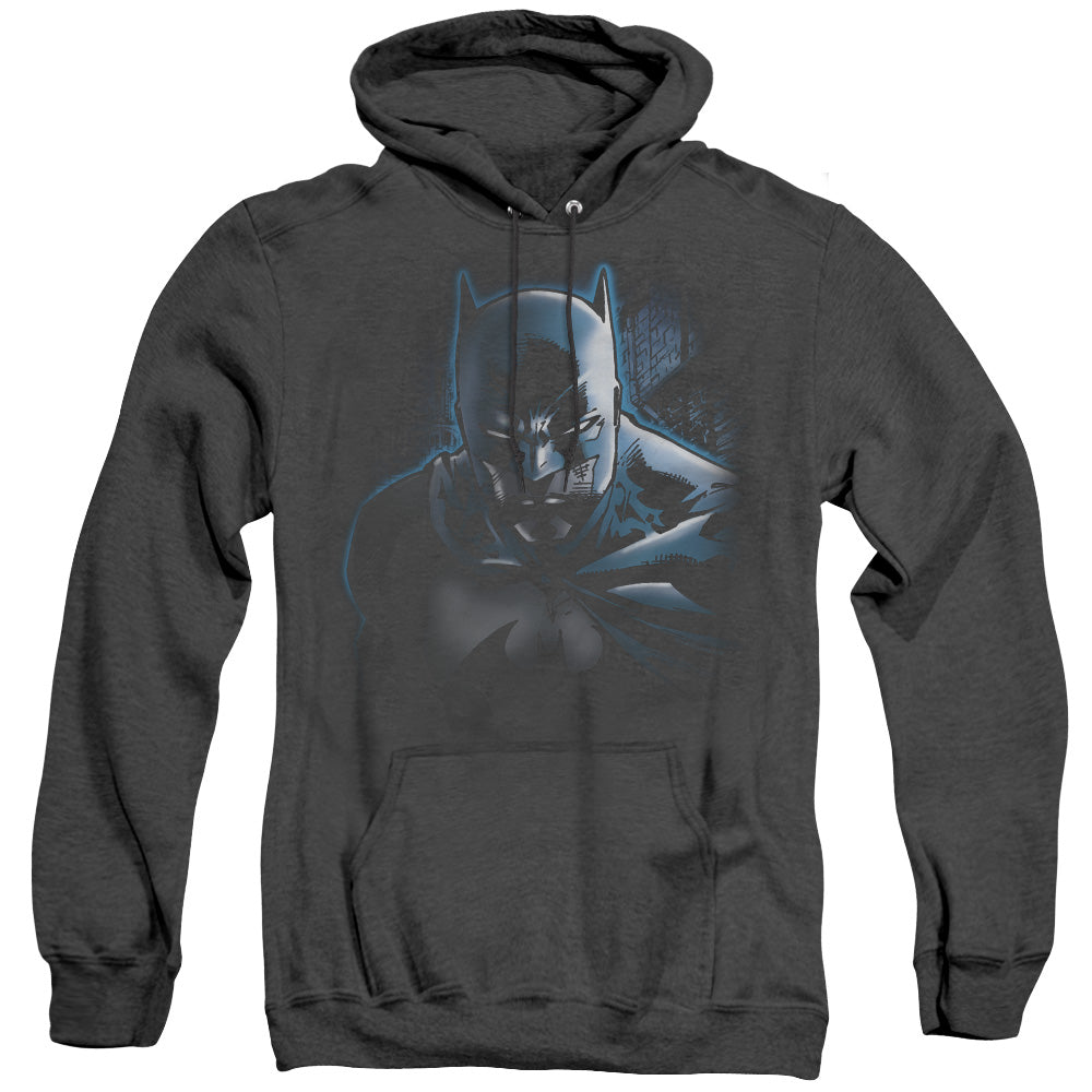 BATMAN/DONT MESS WITH THE BAT - ADULT HEATHER HOODIE - BLACK