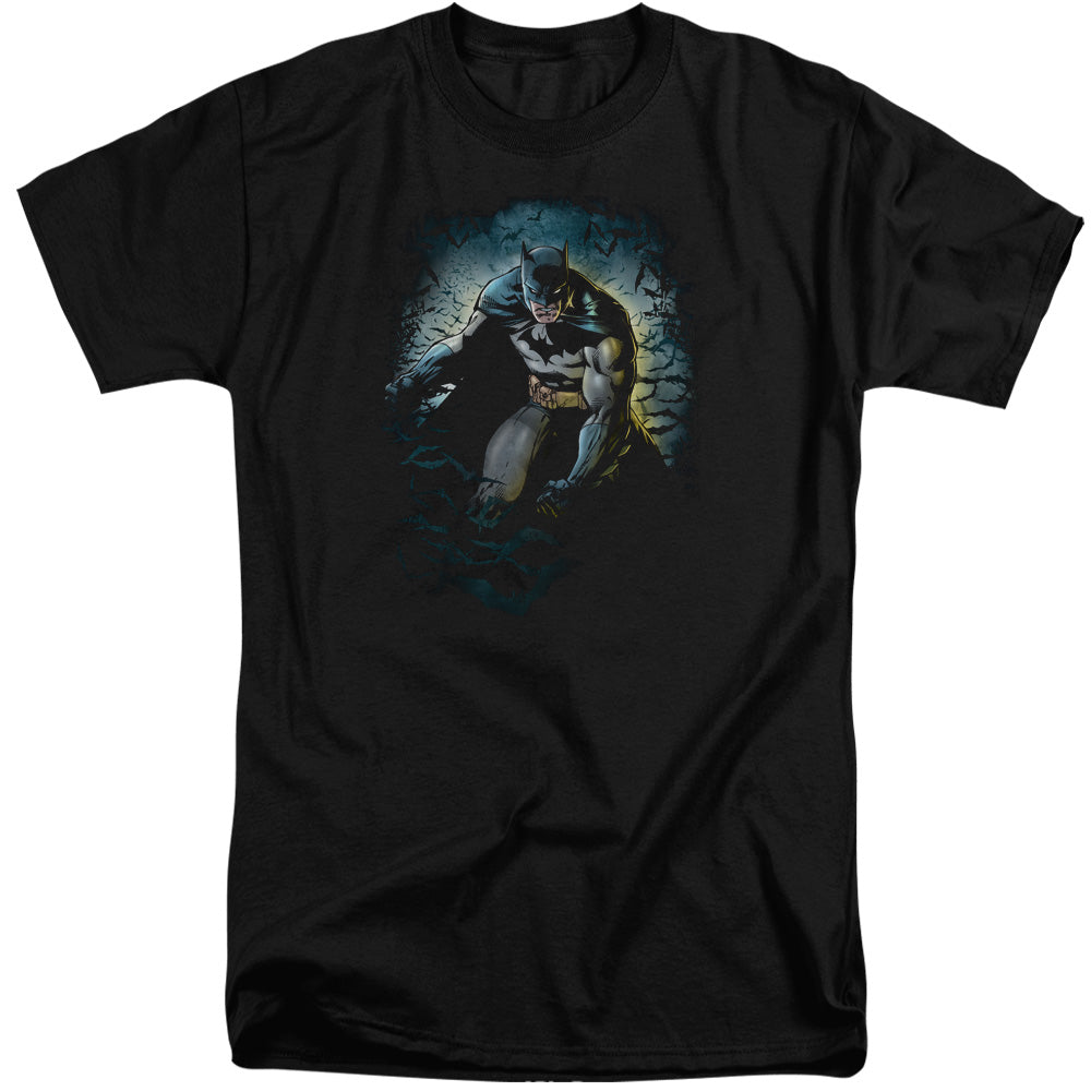 BATMAN/BAT CAVE - S/S ADULT TALL 18/1 - BLACK