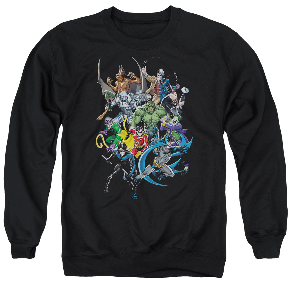 BATMAN/SAINTS AND PSYCHOS - ADULT CREWNECK SWEATSHIRT - BLACK
