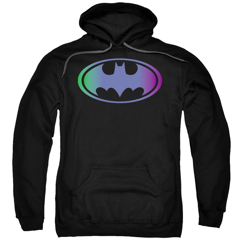 BATMAN/GRADIENT BAT LOGO - ADULT PULLOVER HOODIE - BLACK