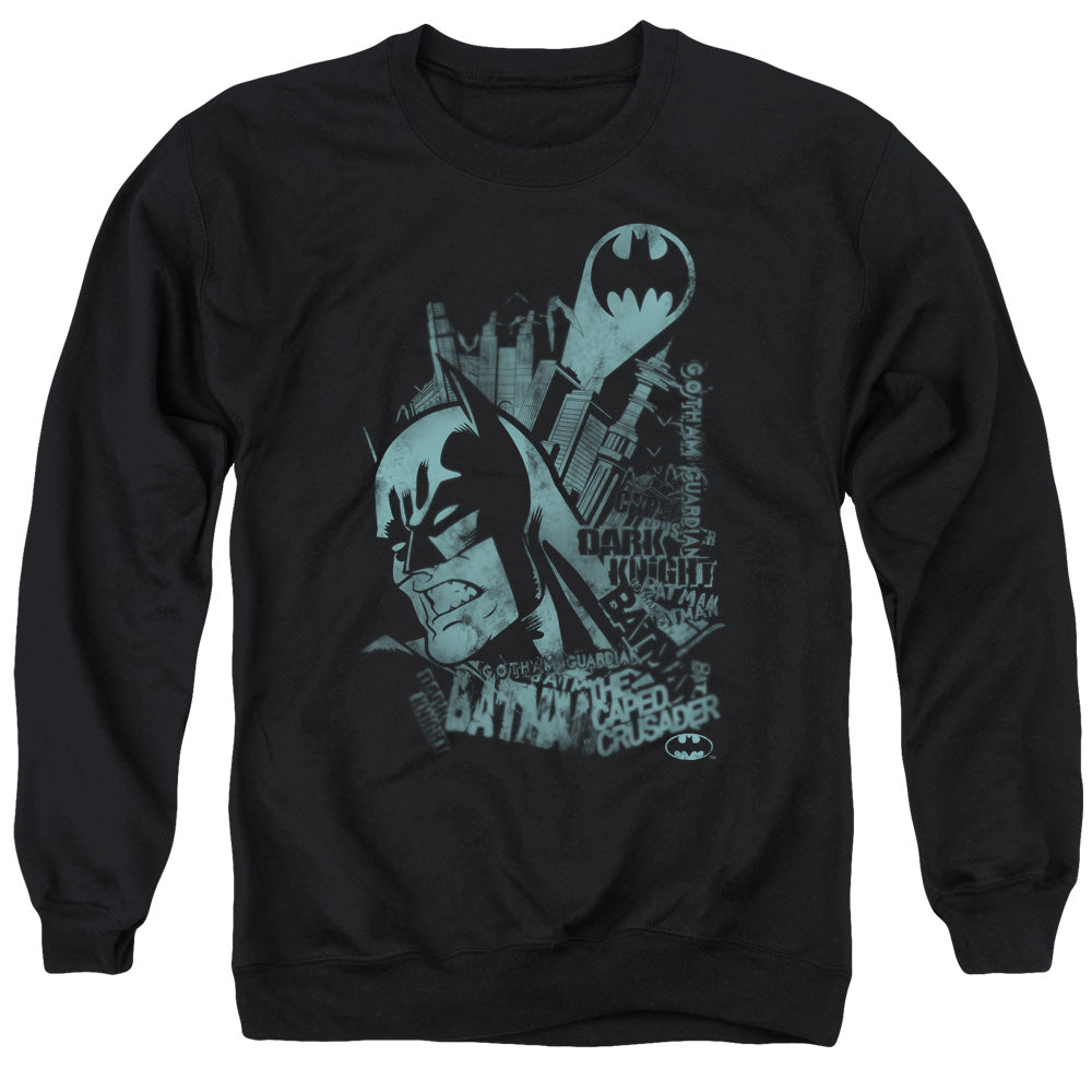 BATMAN/GRITTED TEETH - ADULT CREWNECK SWEATSHIRT - BLACK