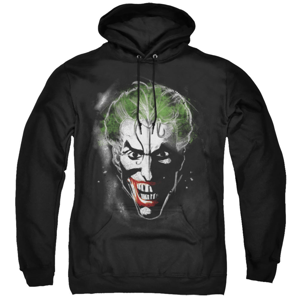 BATMAN/FACE OF MADNESS - ADULT PULLOVER HOODIE - BLACK