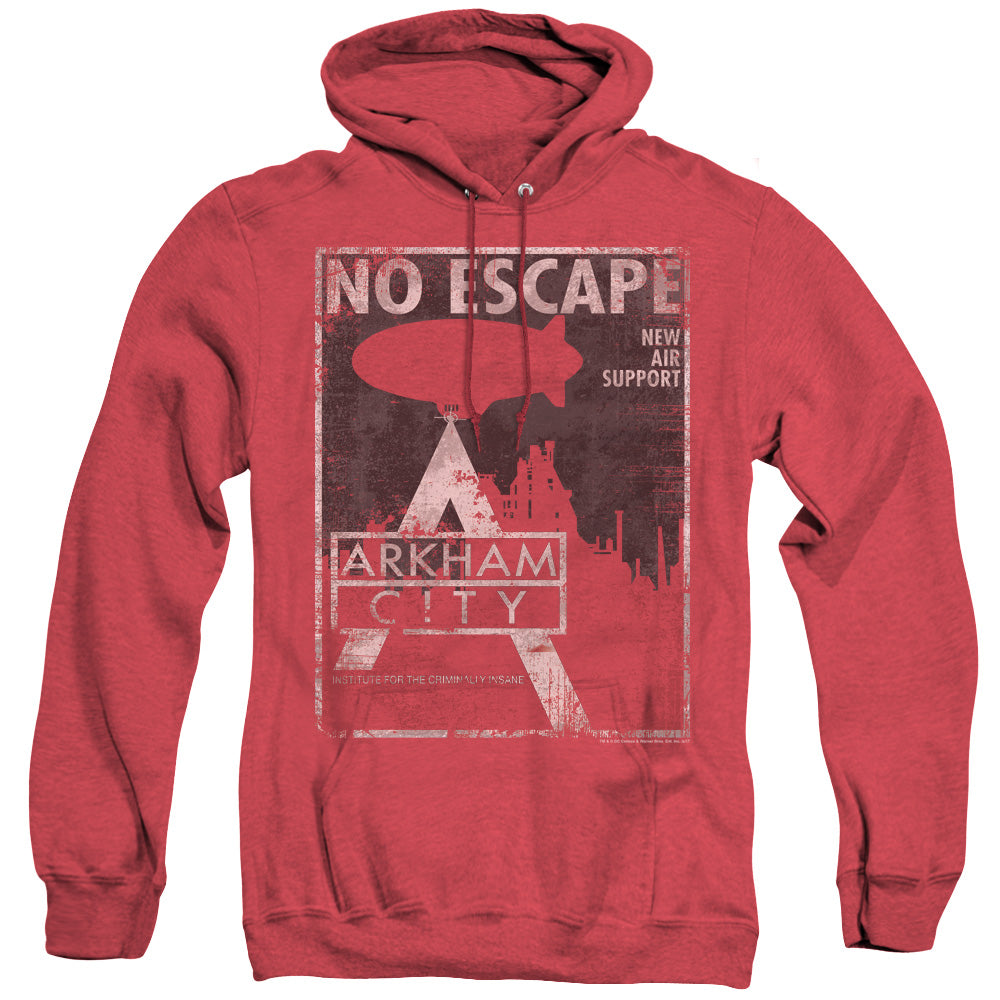 BATMAN ARKHAM CITY/NO ESCAPE - ADULT HEATHER HOODIE - RED