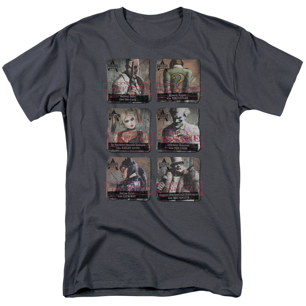 BATMAN ARKHAM CITY/ARKHAM LINEUP - S/S ADULT 18/1 - CHARCOAL