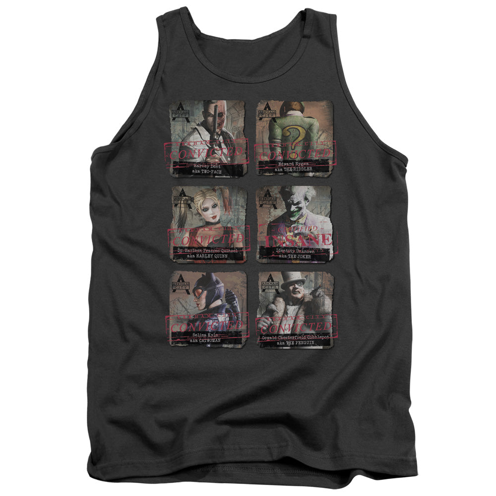 BATMAN ARKHAM CITY/ARKHAM LINEUP - ADULT TANK - CHARCOAL