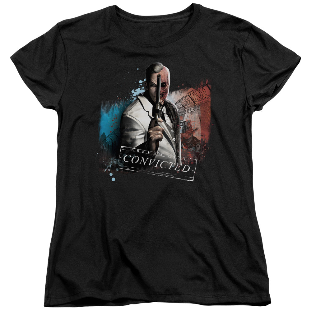 BATMAN ARKHAM CITY/TWO FACE - S/S WOMENS TEE - BLACK