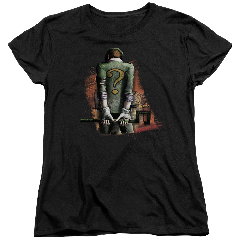 BATMAN ARKHAM CITY/RIDDLER CONVICTED - S/S WOMENS TEE - BLACK