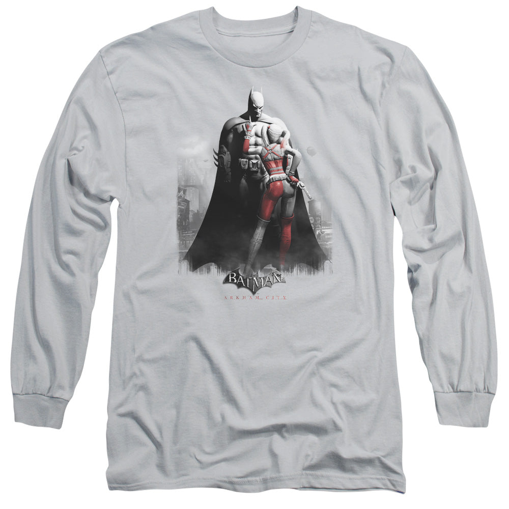 BATMAN ARKHAM CITY/HARLEY AND BATS - L/S ADULT 18/1 - SILVER