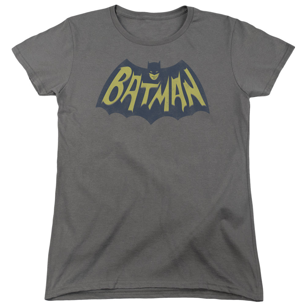BATMAN/SHOW BAT LOGO - S/S WOMENS TEE - CHARCOAL