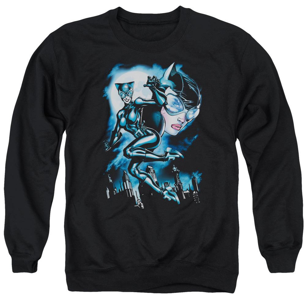 BATMAN/MOONLIGHT CAT - ADULT CREWNECK SWEATSHIRT - BLACK