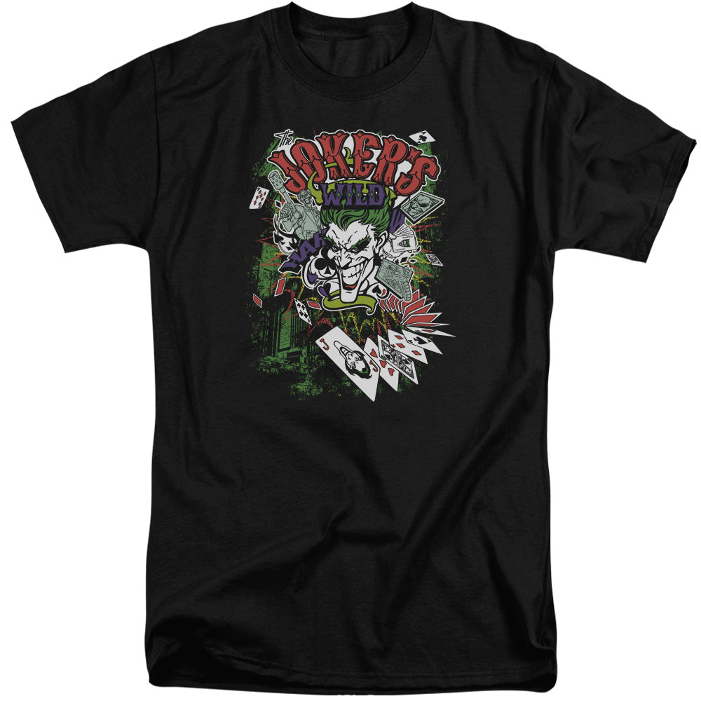 BATMAN/JOKERS WILD - S/S ADULT TALL 18/1 - BLACK