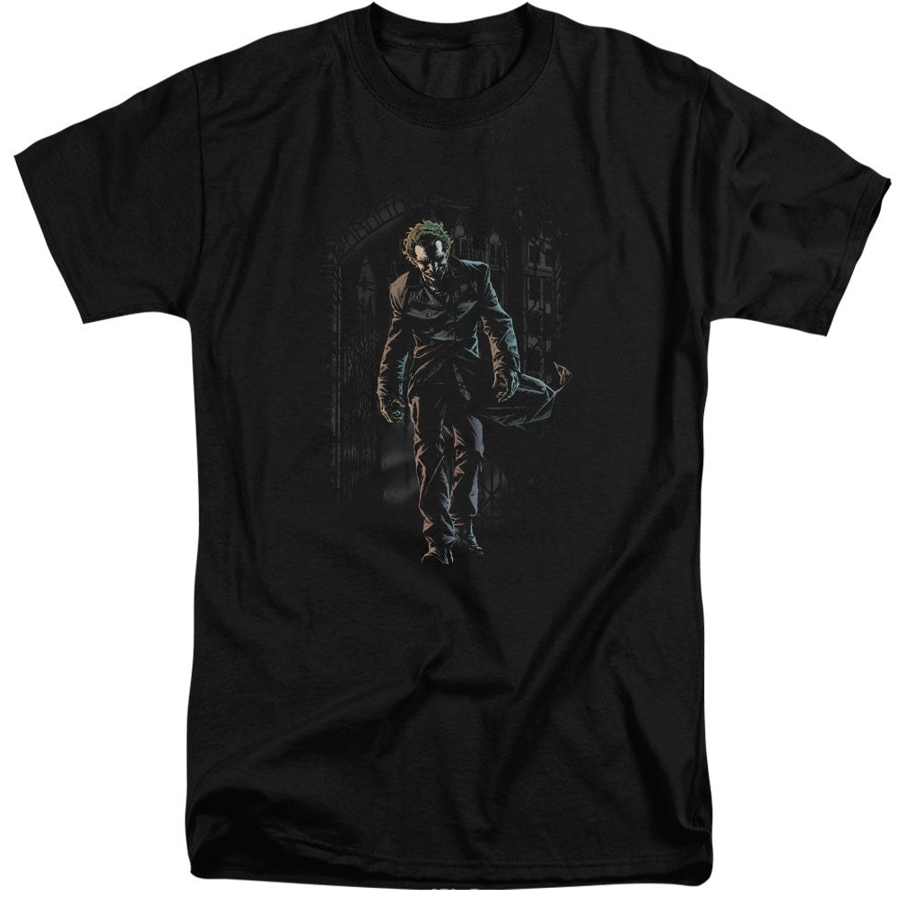 BATMAN/JOKER LEAVES ARKHAM - S/S ADULT TALL 18/1 - BLACK