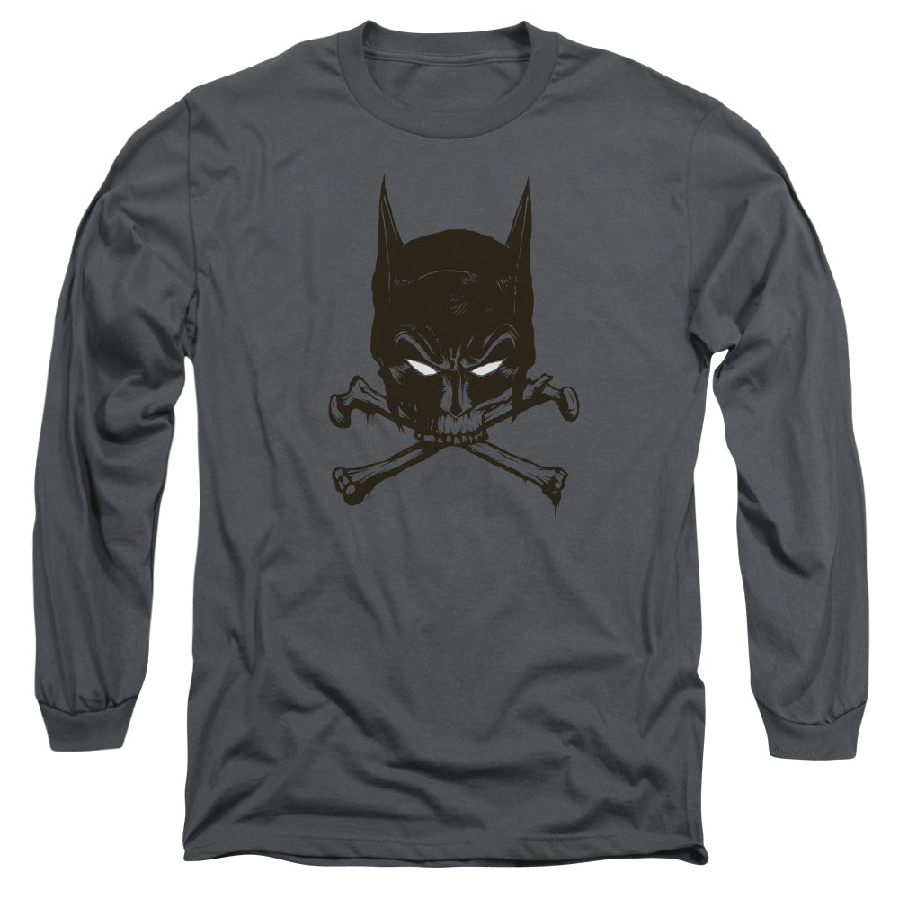 BATMAN/BAT AND BONES - L/S ADULT 18/1 - CHARCOAL