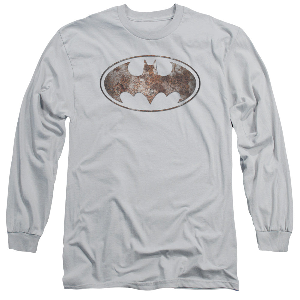 BATMAN/HEAVY RUST LOGO - L/S ADULT 18/1 - SILVER