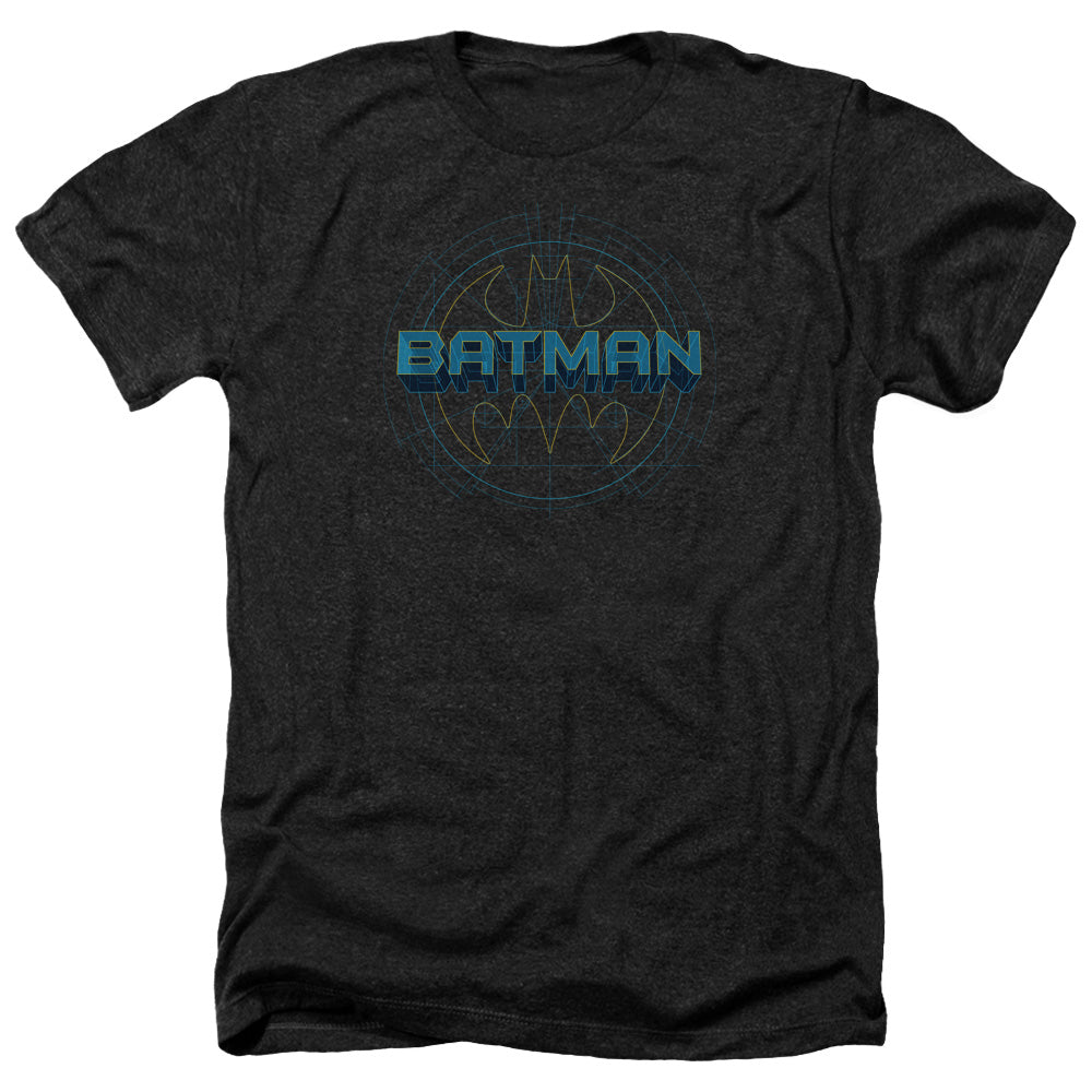 BATMAN/BAT TECH LOGO - ADULT HEATHER - BLACK