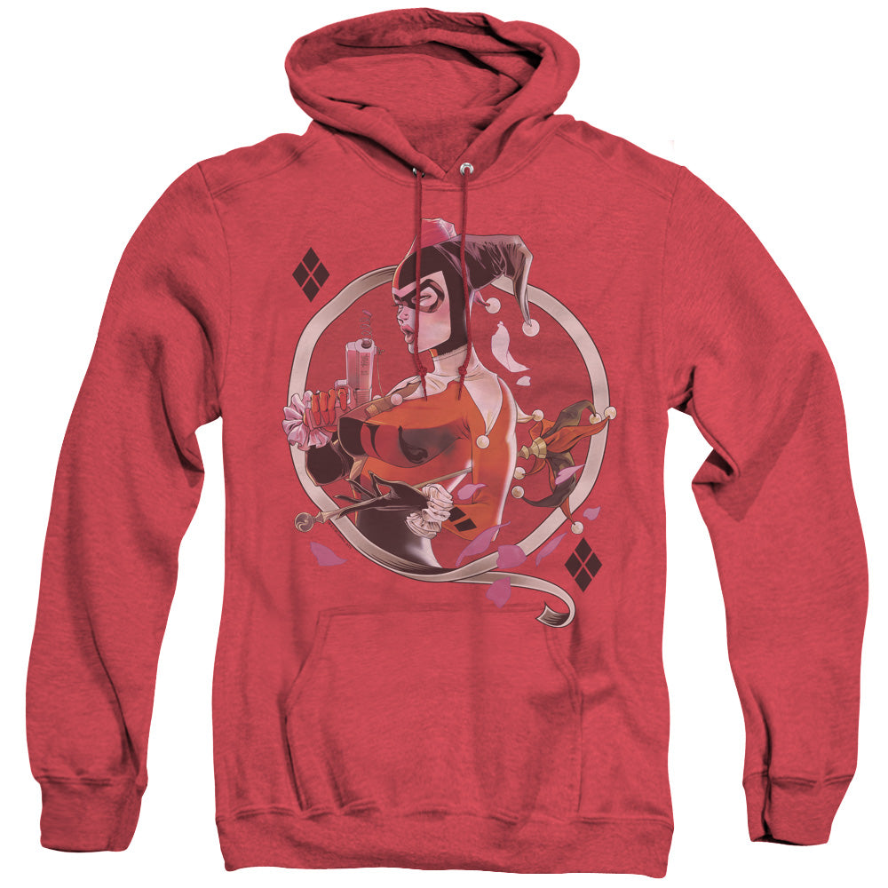 BATMAN/HARLEY Q - ADULT HEATHER HOODIE - RED