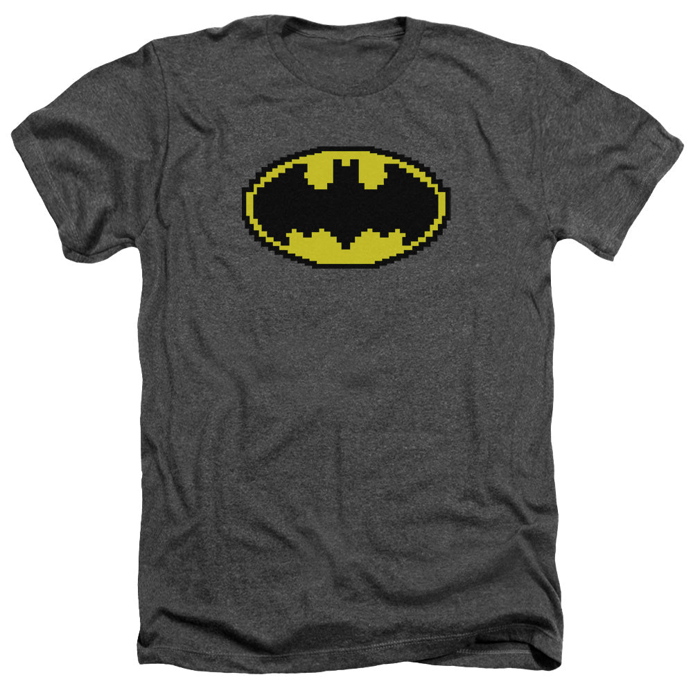 BATMAN/PIXEL SYMBOL - ADULT HEATHER - CHARCOAL