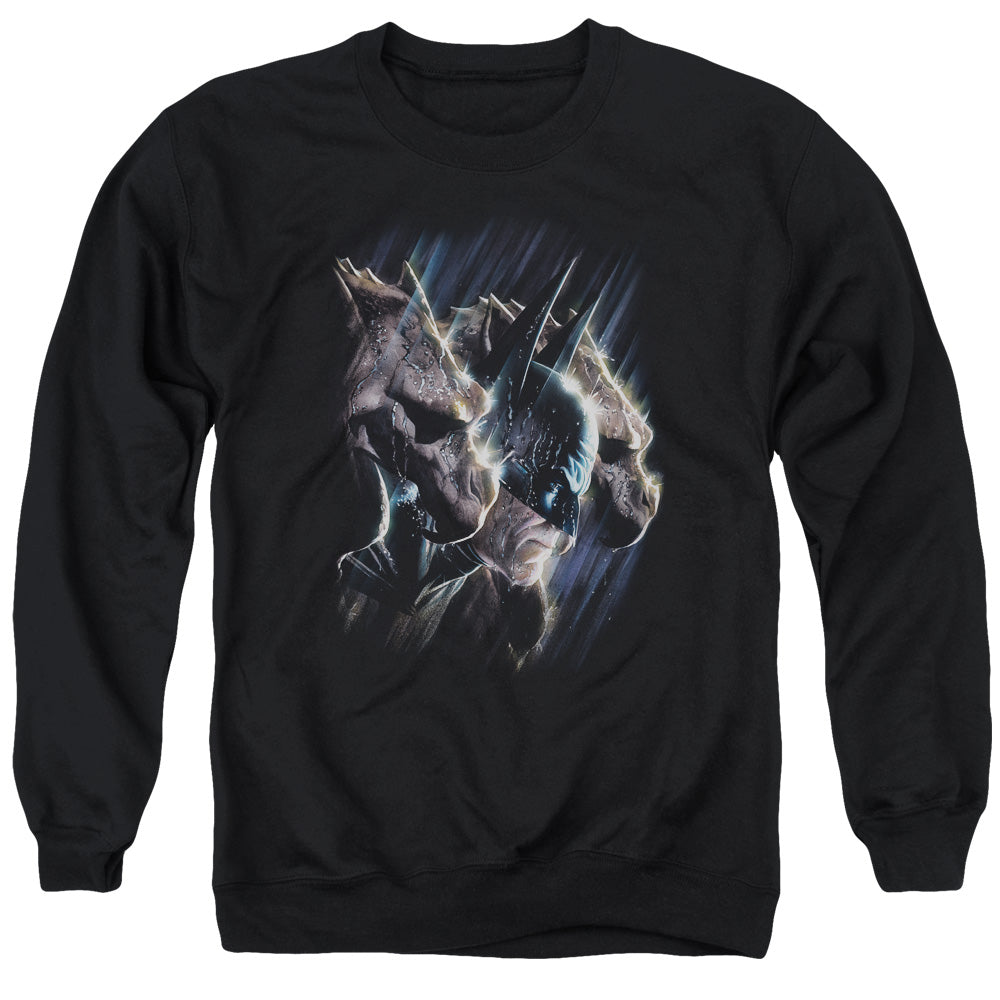 BATMAN/GARGOYLES - ADULT CREWNECK SWEATSHIRT - BLACK