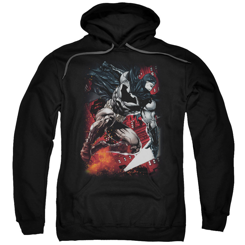 BATMAN/SPARKS LEAP - ADULT PULLOVER HOODIE - BLACK