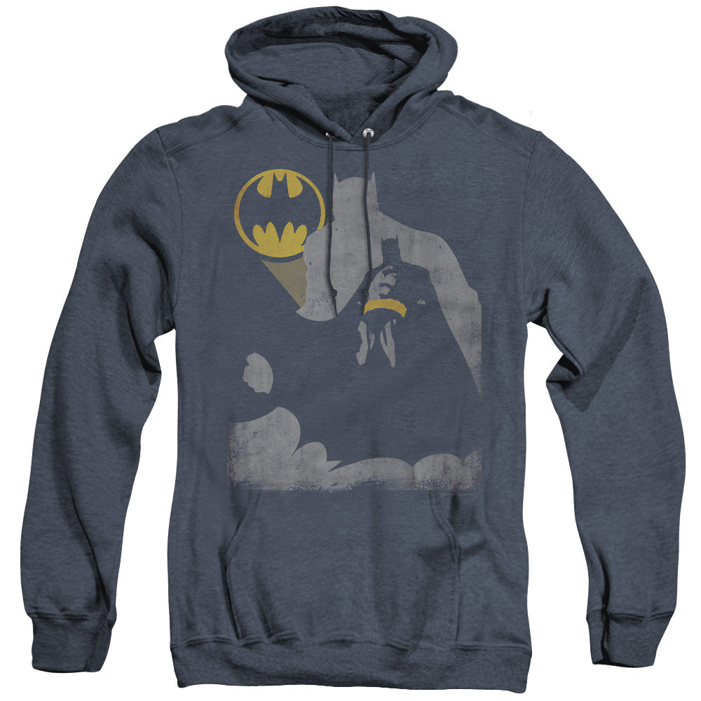BATMAN/BAT KNOCKOUT - ADULT HEATHER HOODIE - NAVY