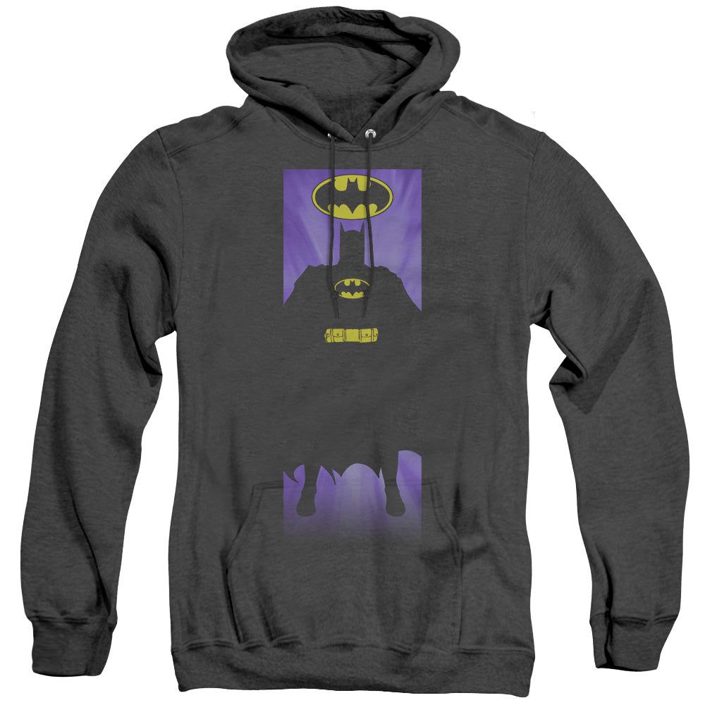 BATMAN/BATMAN BLOCK - ADULT HEATHER HOODIE - BLACK