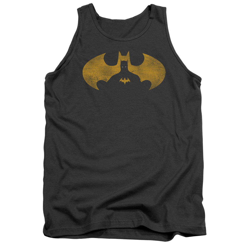 BATMAN/BAT SYMBOL KNOCKOUT - ADULT TANK - CHARCOAL
