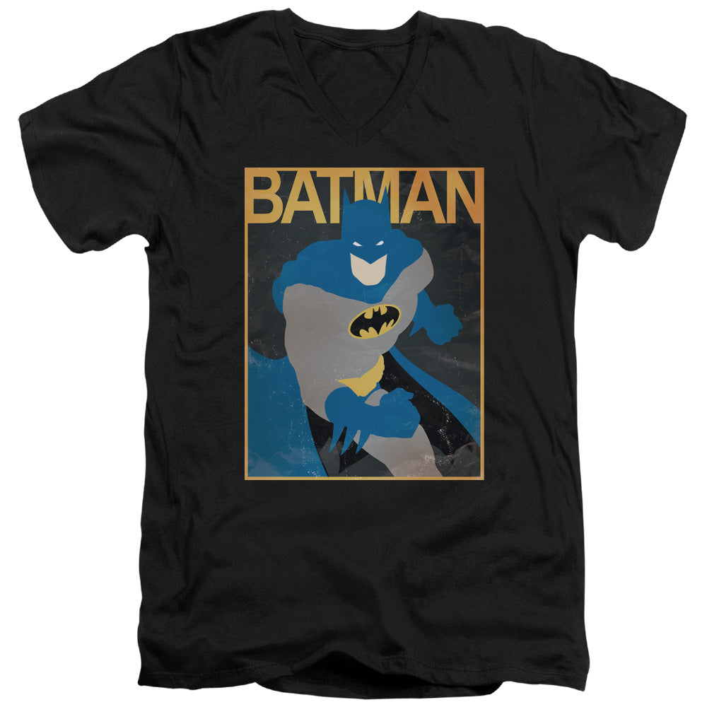 BATMAN/SIMPLE BM POSTER - S/S ADULT V-NECK 30/1 - BLACK