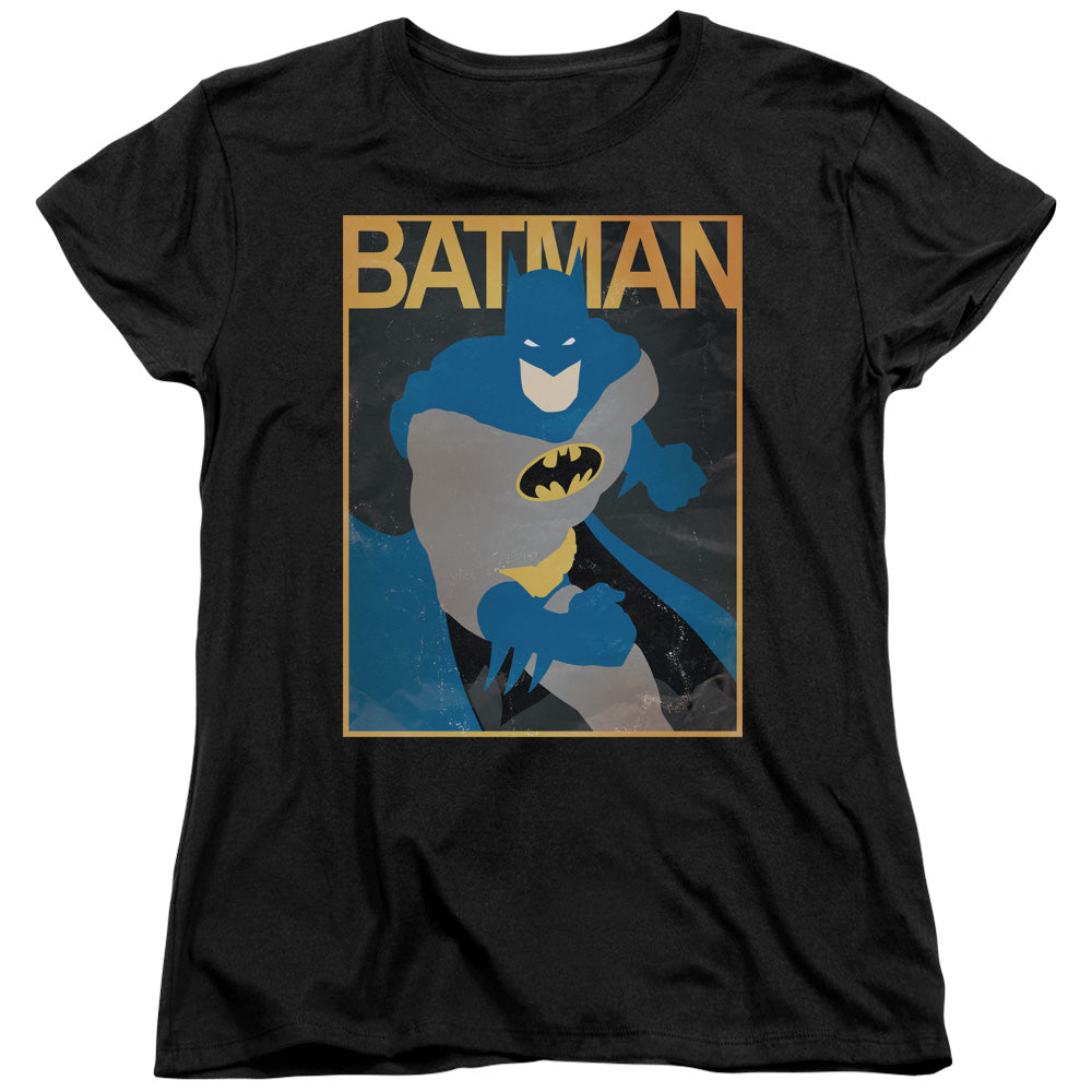 BATMAN/SIMPLE BM POSTER - S/S WOMENS TEE - BLACK