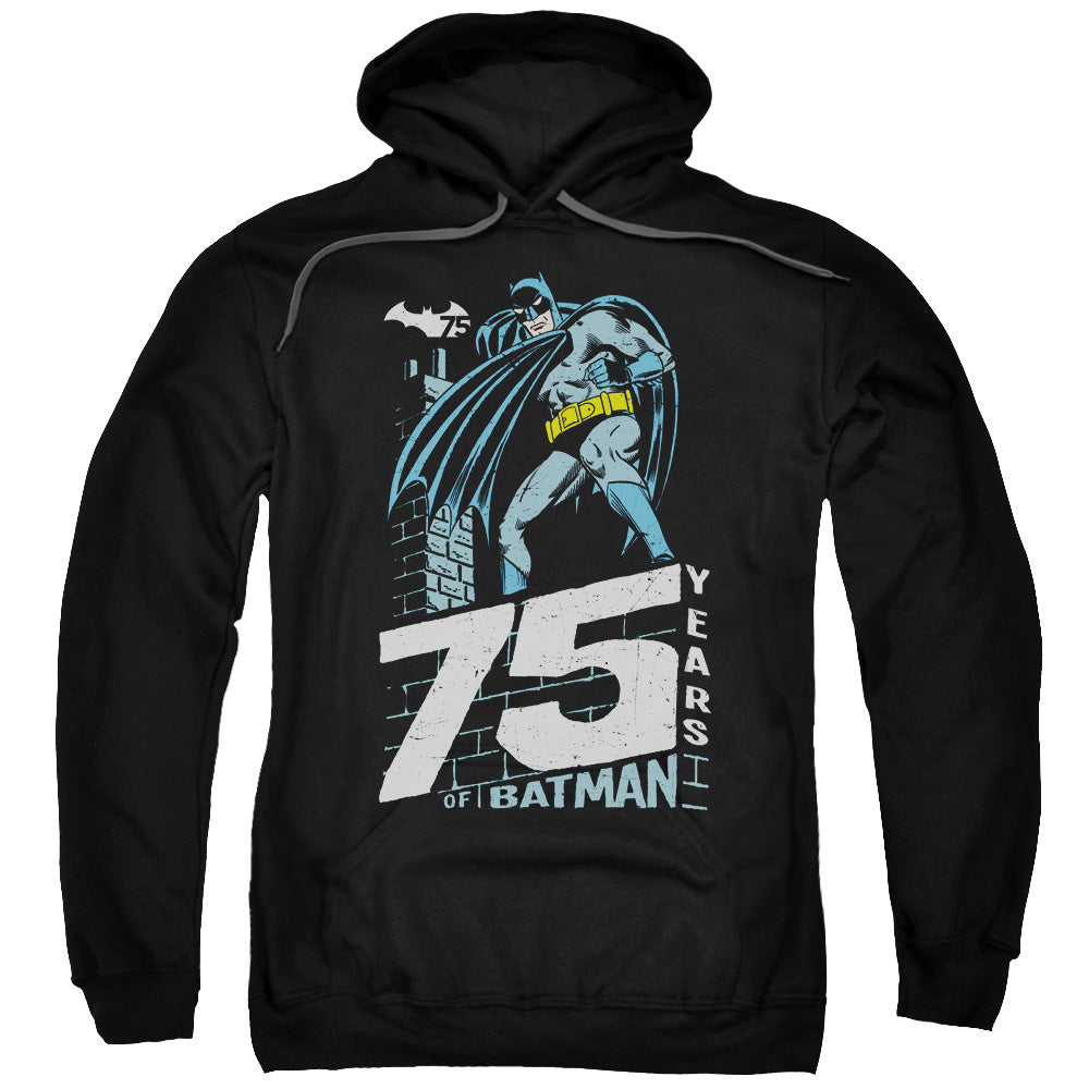 BATMAN/ROOFTOP - ADULT PULLOVER HOODIE - BLACK