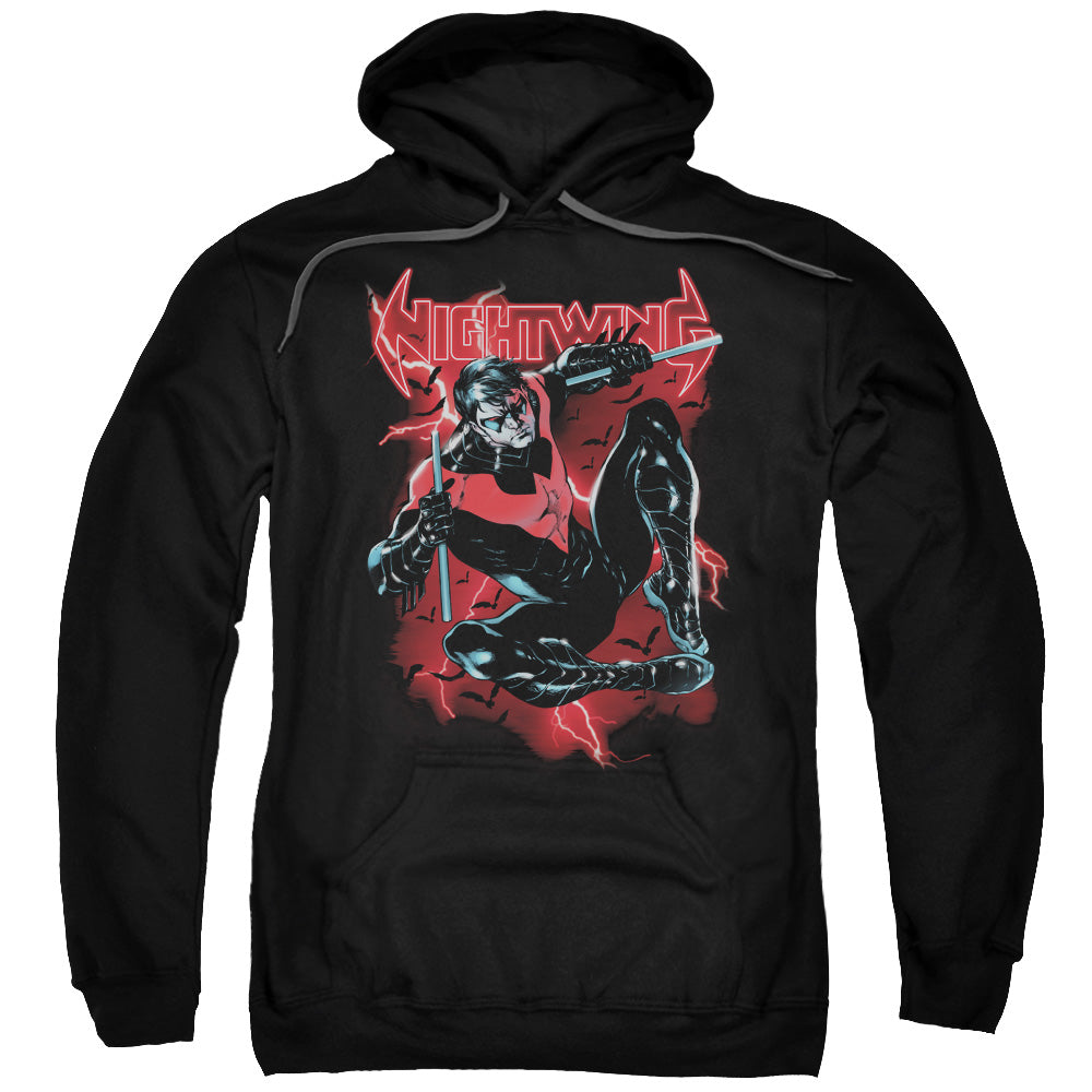 BATMAN/LIGHTWING - ADULT PULLOVER HOODIE - BLACK