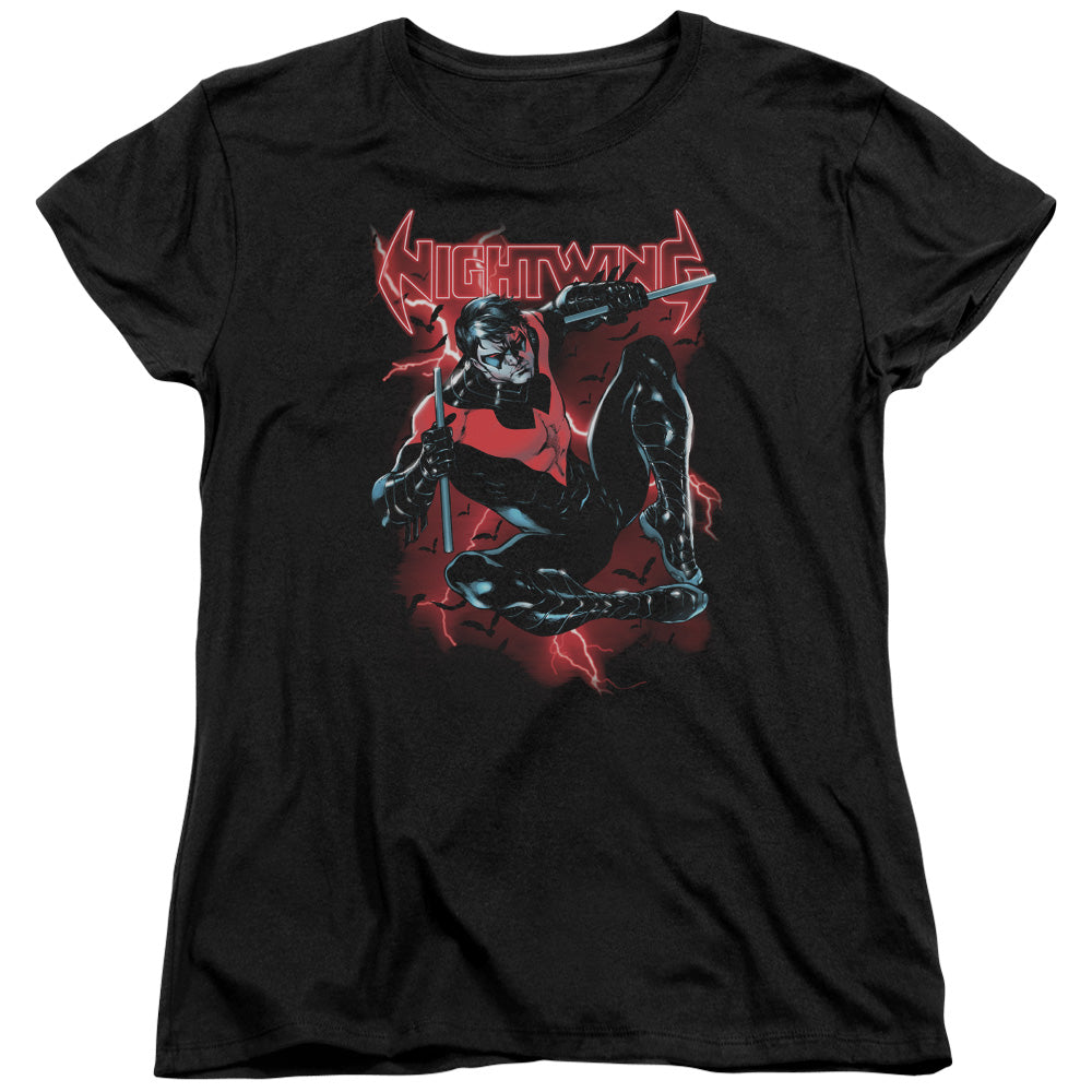 BATMAN/LIGHTWING - S/S WOMENS TEE - BLACK