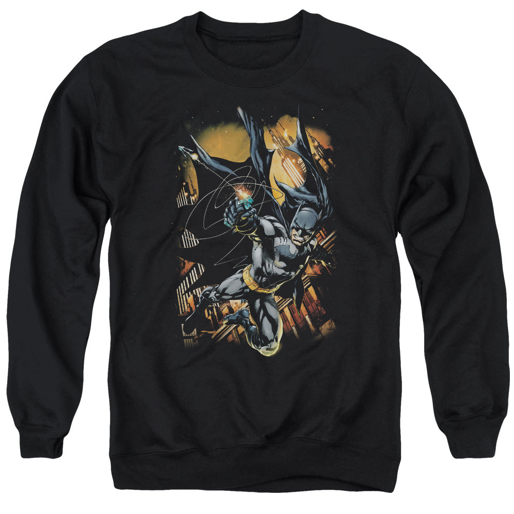 BATMAN/GRAPPLE FIRE - ADULT CREWNECK SWEATSHIRT - BLACK