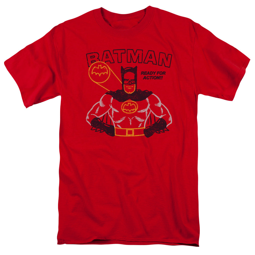 BATMAN/READY FOR ACTION - S/S ADULT 18/1  -  RED