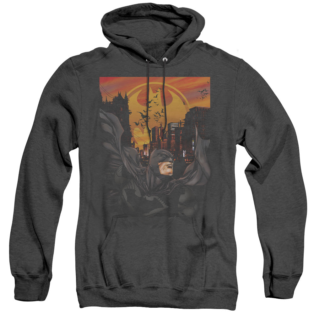 BATMAN/ALWAYS ON CALL - ADULT HEATHER HOODIE - BLACK