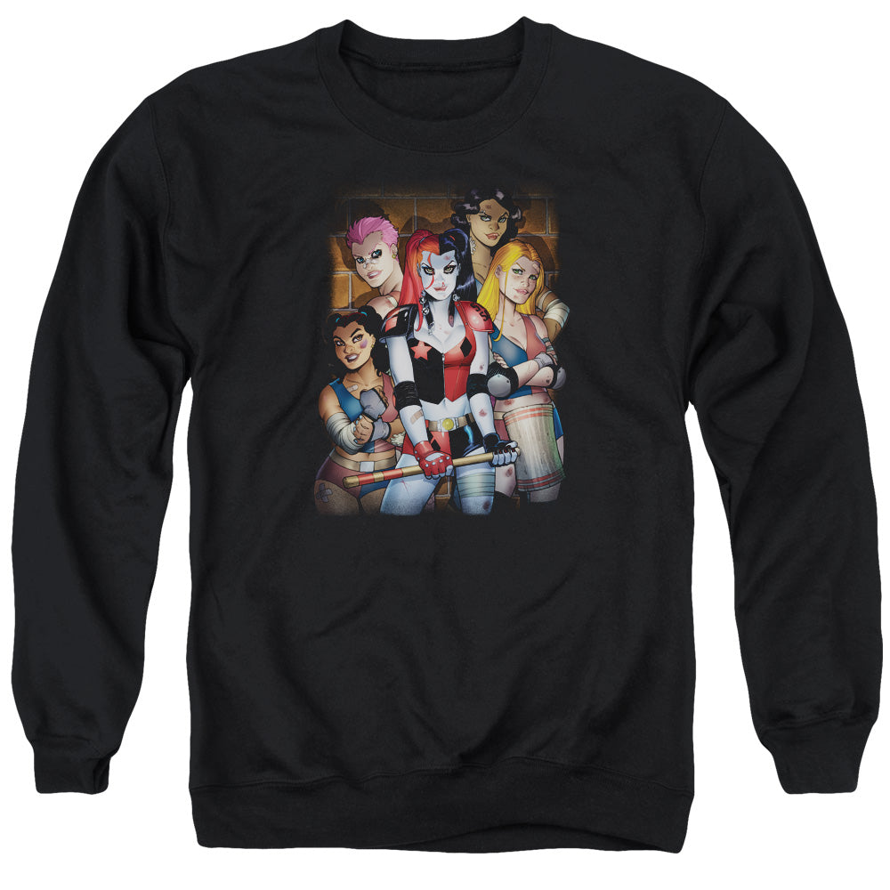 BATMAN/BAD GIRLS - ADULT CREWNECK SWEATSHIRT - BLACK