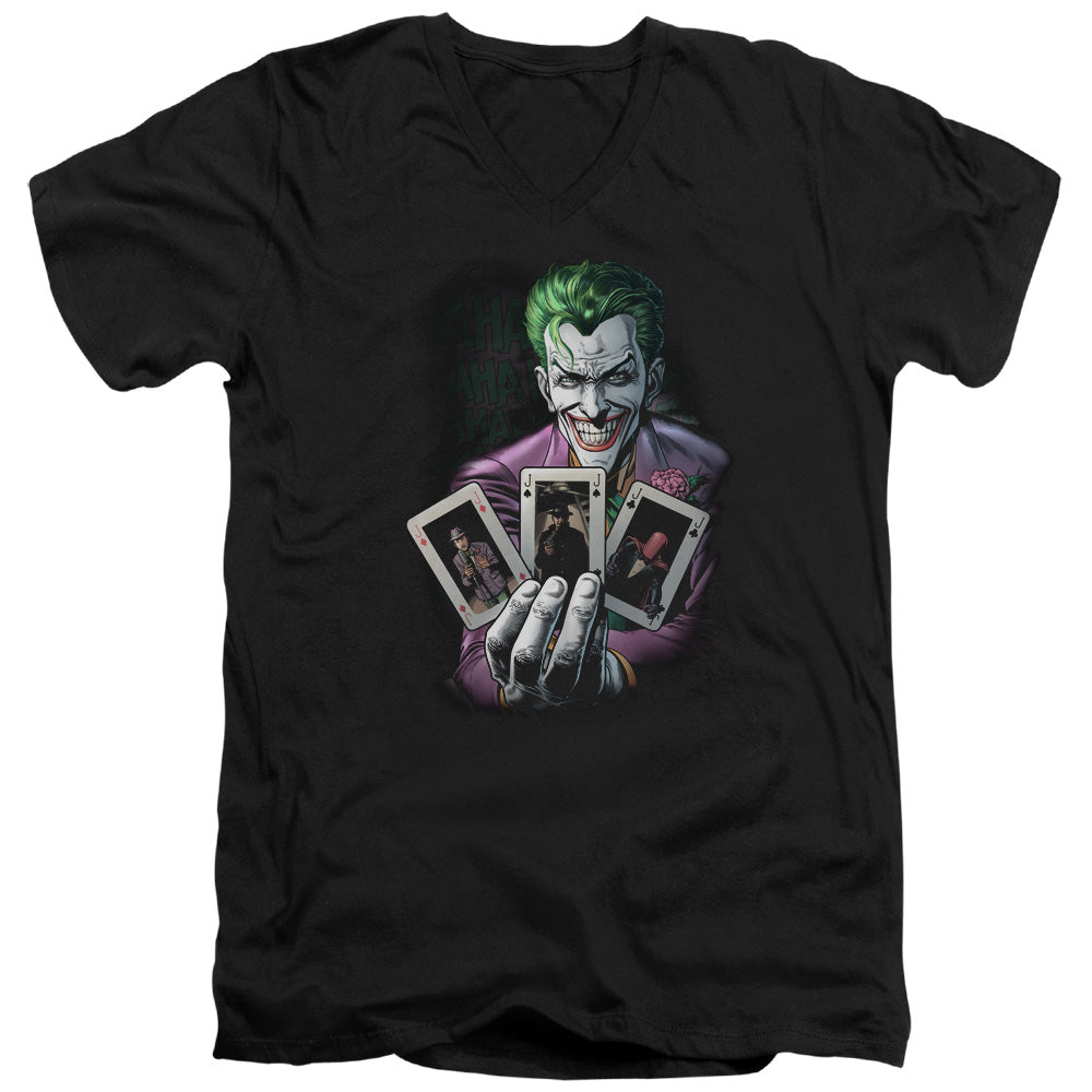 BATMAN/3 OF A KIND - S/S ADULT V-NECK 30/1 - BLACK