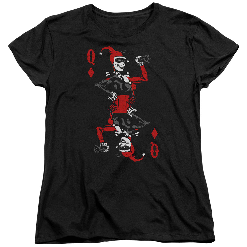 BATMAN/QUINN OF DIAMONDS - S/S WOMENS TEE - BLACK