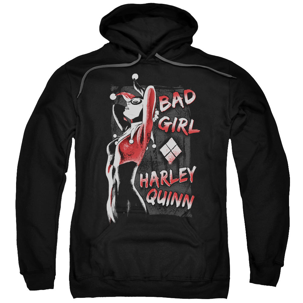 BATMAN/BAD GIRL - ADULT PULLOVER HOODIE - BLACK