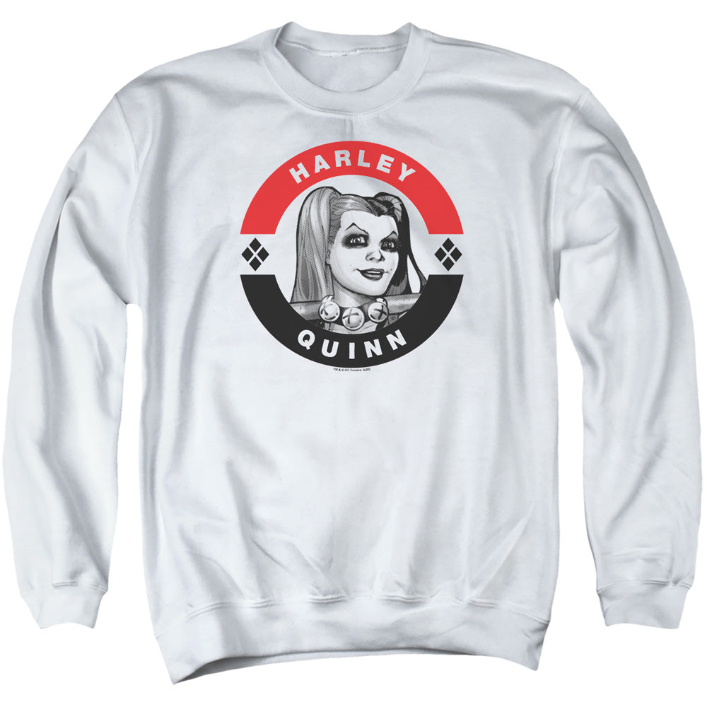 BATMAN/HARLEY PRESIDENT CIRCLE - ADULT CREWNECK SWEATSHIRT - WHITE
