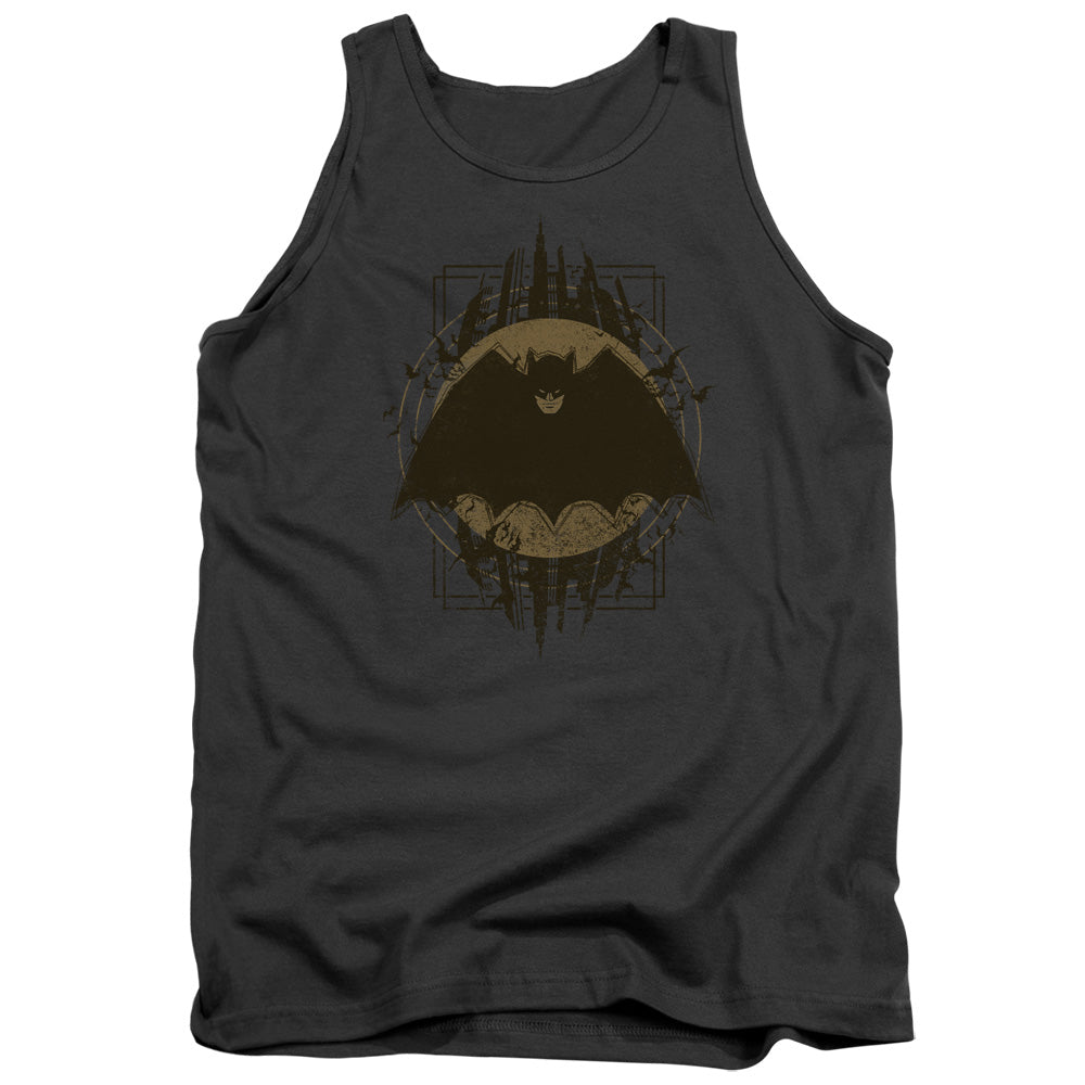 BATMAN/BATMAN CREST - ADULT TANK - CHARCOAL