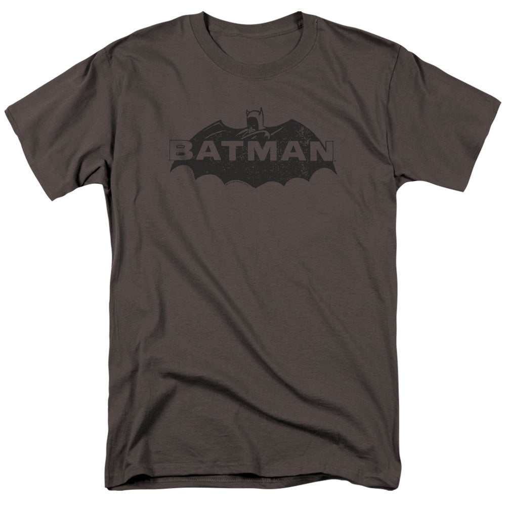BATMAN/NEWSPRINT LOGO - S/S ADULT 18/1 - CHARCOAL